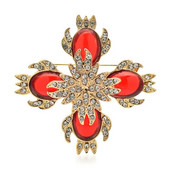 Wuli&baby Palace`i stiilis ristprossid naistele Vintage vaigupunane roheline kivist lillepeo Kontori prossinõelad Kingitused