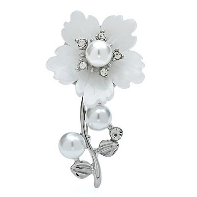 Wuli&baby Broševi s bisernim cvijetom za žene Unisex 3 boje Plum Blossom Party Uredski broševi Igle Pokloni