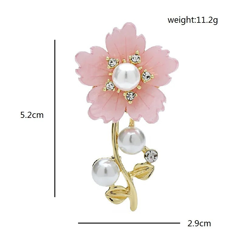 Wuli&baby Broševi s bisernim cvijetom za žene Unisex 3 boje Plum Blossom Party Uredski broševi Igle Pokloni