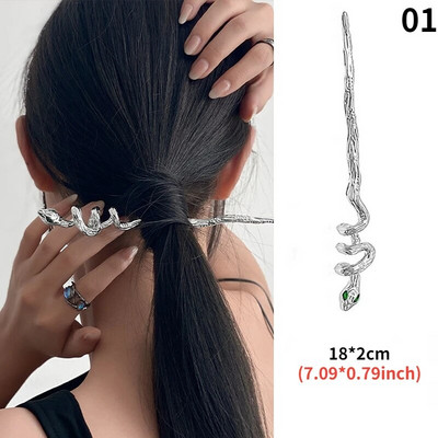 Bețișoare de păr vintage pentru femei Retro simple ciucuri Animal șarpe Dragon Bețișoare de păr Disk Agrafe Accesorii pentru păr