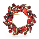 Wuli&baby kristalni vijenac broševi za žene Unisex 2 boje Biljke Krug Party Uredski broš Igle Pokloni