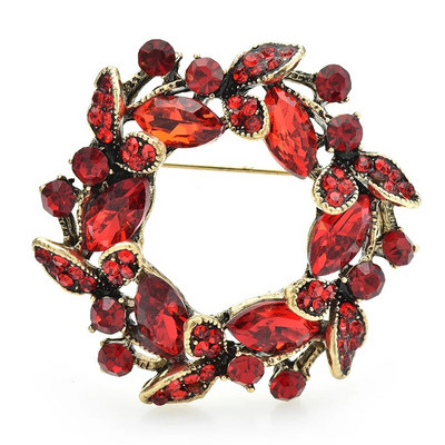 Wuli&baby kristalni vijenac broševi za žene Unisex 2 boje Biljke Krug Party Uredski broš Igle Pokloni