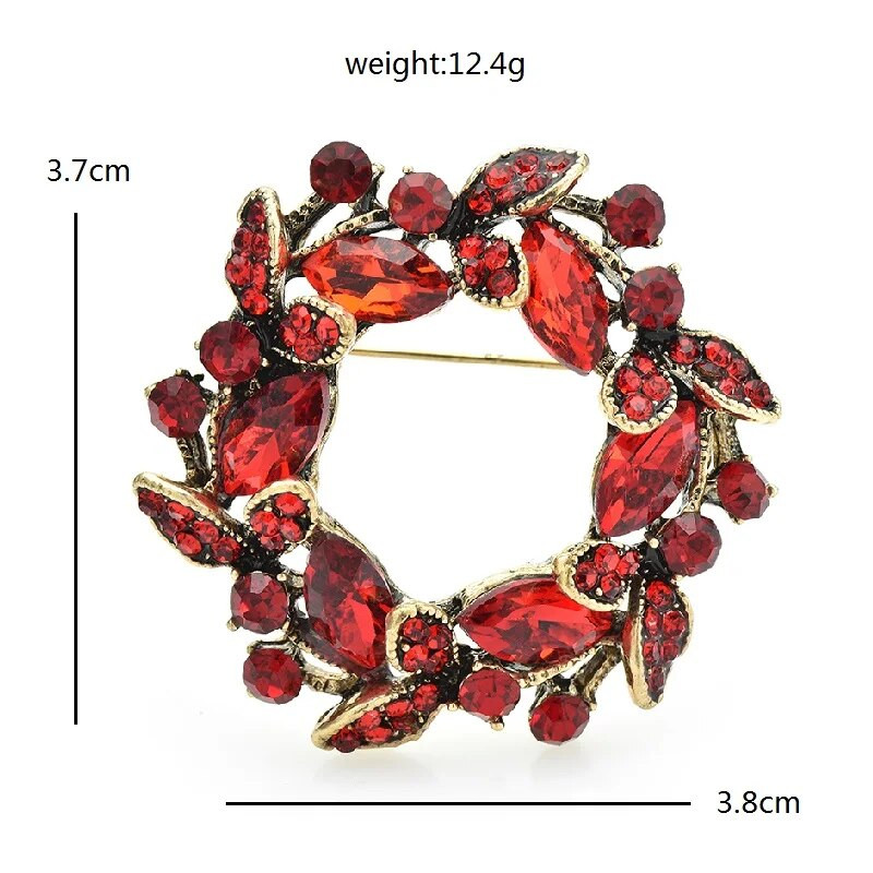 Wuli&baby kristalni vijenac broševi za žene Unisex 2 boje Biljke Krug Party Uredski broš Igle Pokloni