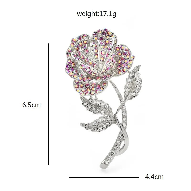 Wuli&baby Prekrasni cvjetni broševi za žene 2-bojni češki kamenčići Sjajni Ljepota Cvijeće Biljke Party Uredski broš Igla Pokloni