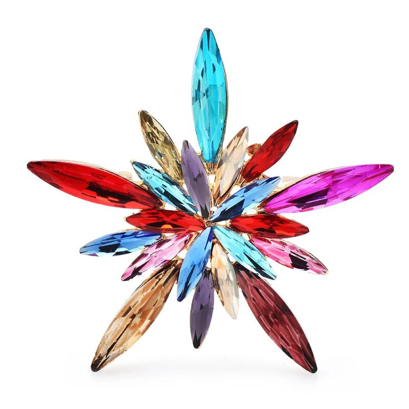 Wuli&beebi jõulud lumehelveste prossid naiste unisex 3-värvilised kivist kaunitarid, talvised jäälilled, prossid kingitused