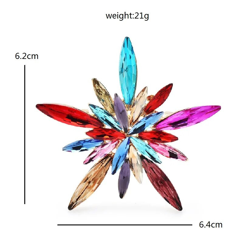 Wuli&beebi jõulud lumehelveste prossid naiste unisex 3-värvilised kivist kaunitarid, talvised jäälilled, prossid kingitused