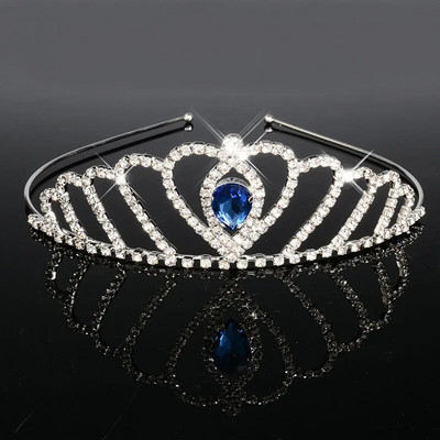 Sinine printsessi tiaarad kroonid peapael, lapsed, tüdrukud, etendus, pruutball, pruutneitsi, pulmapidu, aksessuaarid, juuksur, ehted