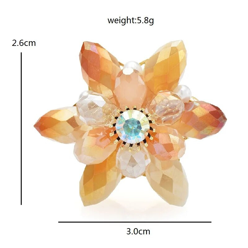 Wuli&baby kristalinės gėlių sagės moterims Unisex 2 spalvų putojančios mielos mažos gėlės sagės smeigtukai Dovanos