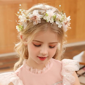 Καλοκαιρινό Boho Παιδιά Κορίτσι Πέρλες Πεταλούδα Κεφαλή λουλούδι στεφάνι γιρλάντα κεφαλή στεφάνι κεφαλόδεσμοι μαλλιά γάμος νύφη κοσμήματα δώρα