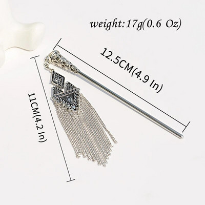 Bohemia etniline vintage mustlas tiibet hõbedase värvi tutt nikerdatud lilleline söögipulk juustepulgad naistele juuksenõelad ehted horquillad