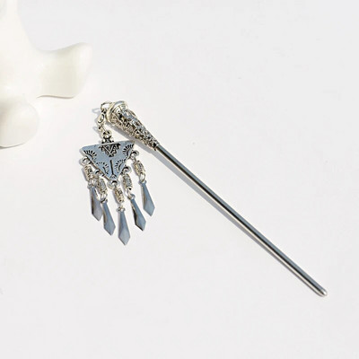 Bohemia etniline vintage mustlas tiibet hõbedase värvi tutt nikerdatud lilleline söögipulk juustepulgad naistele juuksenõelad ehted horquillad