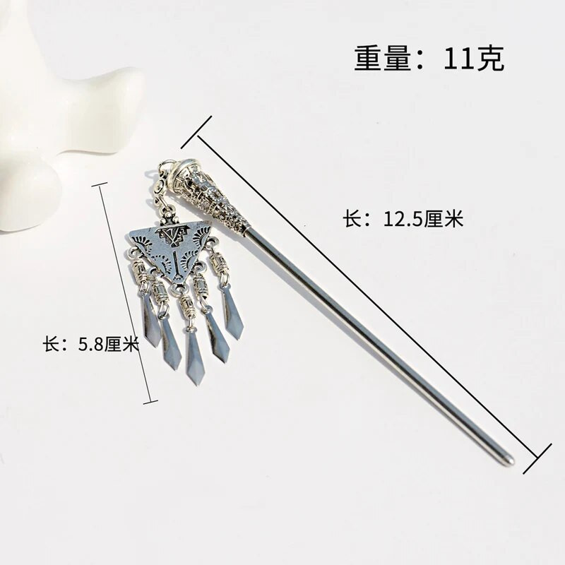 Bohemia etniline vintage mustlas tiibet hõbedase värvi tutt nikerdatud lilleline söögipulk juustepulgad naistele juuksenõelad ehted horquillad