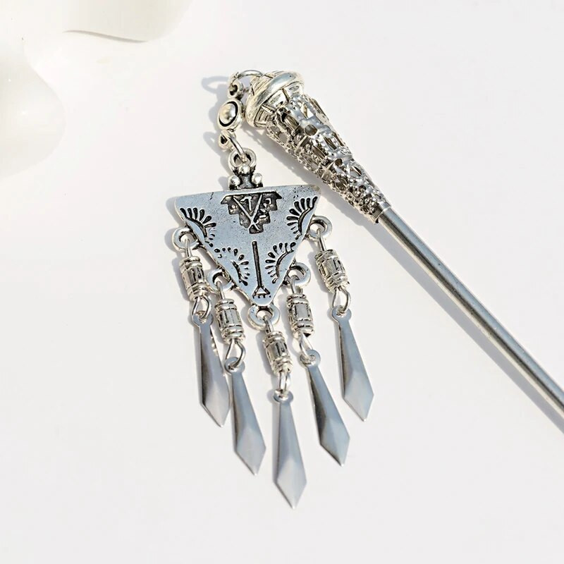 Bohemia etniline vintage mustlas tiibet hõbedase värvi tutt nikerdatud lilleline söögipulk juustepulgad naistele juuksenõelad ehted horquillad