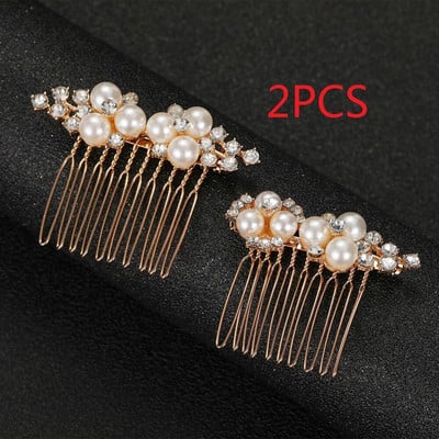Menyasszonyi Fehér Gyöngy Hajfésű Elegáns Női Luxus ötvözet Mental Fésű Barrette Hercegnő Haj Kiegészítők Fejfedő Ékszerek