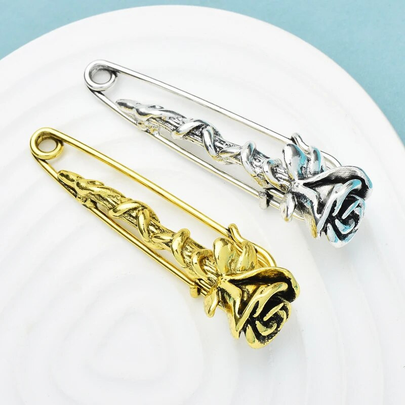 Wuli&baby Vintage rožu ziedu saktas piespraudes sievietēm vīriešiem klasiski uzvalki šalles bikses piespraudes Dāvanas