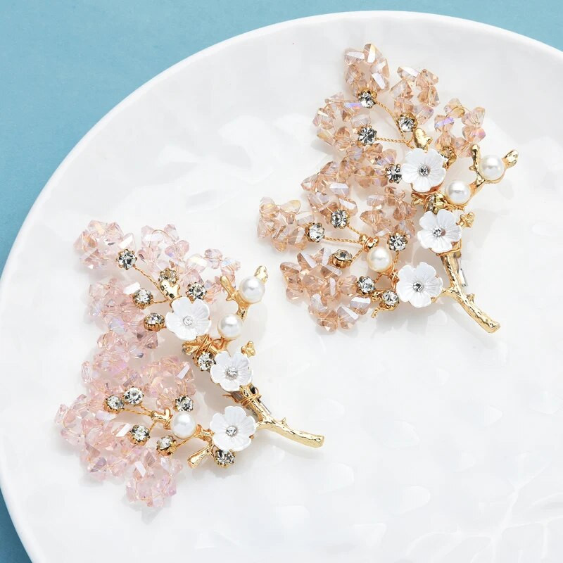 Wuli&baby käsitsi valmistatud kristallpuust prossid naistele Daam Beauty Lillepidu Kontori prossinõelad kingitused