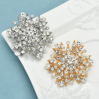Καρφίτσες Wuli&baby Sparkling Snowflake για Γυναικείες Unisex Δώρα Καρφίτσες γραφείου για πάρτι με λουλούδια Rhinestone