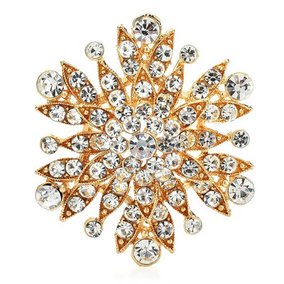 Καρφίτσες Wuli&baby Sparkling Snowflake για Γυναικείες Unisex Δώρα Καρφίτσες γραφείου για πάρτι με λουλούδια Rhinestone