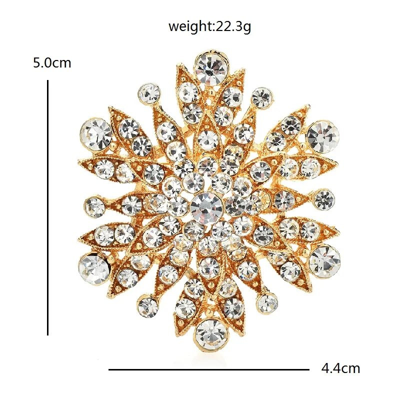 Καρφίτσες Wuli&baby Sparkling Snowflake για Γυναικείες Unisex Δώρα Καρφίτσες γραφείου για πάρτι με λουλούδια Rhinestone