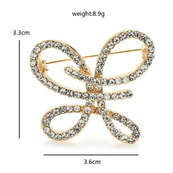 Wuli&baby Rhinestone Butterfly καρφίτσες για γυναίκες Unisex έντομα Γεωμετρικό πάρτι Casual καρφίτσα καρφίτσα δώρα