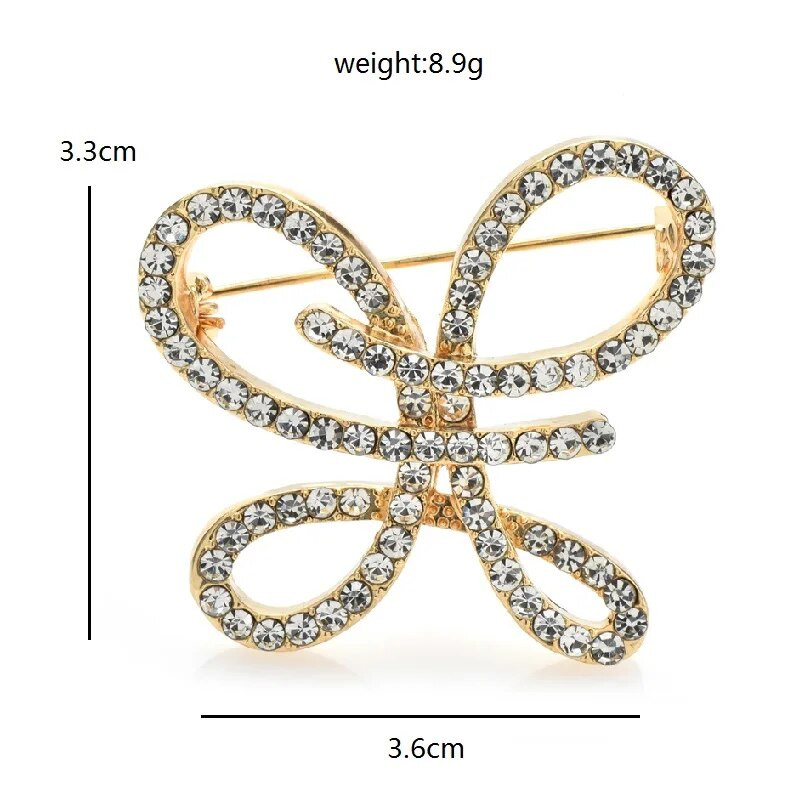 Wuli&baby Rhinestone Butterfly καρφίτσες για γυναίκες Unisex έντομα Γεωμετρικό πάρτι Casual καρφίτσα καρφίτσα δώρα