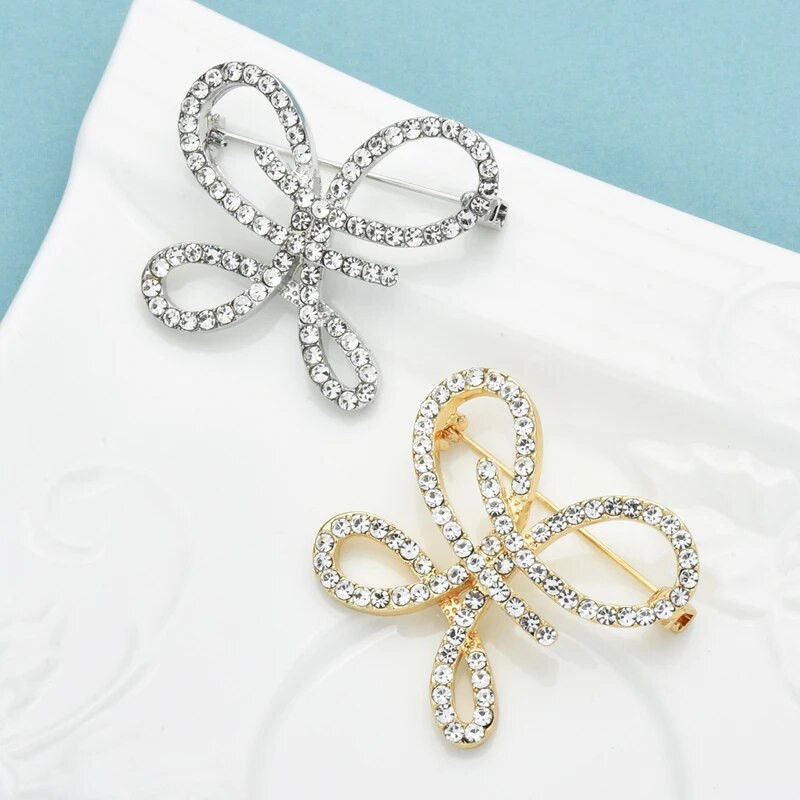 Wuli&baby Rhinestone Butterfly καρφίτσες για γυναίκες Unisex έντομα Γεωμετρικό πάρτι Casual καρφίτσα καρφίτσα δώρα