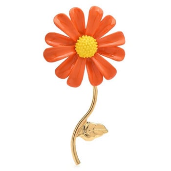 Wuli&baby Beauty Daisy Flower Καρφίτσες Γυναικείες Unisex 4χρωμα σμάλτο γοητευτικά φυτά για πάρτι Καρφίτσες καρφίτσας γραφείου Δώρα