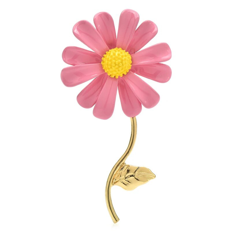 Wuli&baby Beauty Daisy gėlių sagės moterims Unisex 4 spalvų emalio žavingi augalai vakarėlis biuro sagės segtukai Dovanos