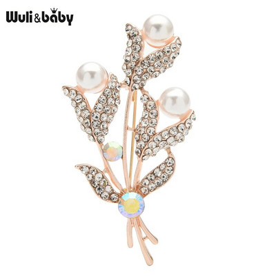 Wuli&baby paljude disainiga ilu lilledega prossid naistele kividest pärlitest prossinõelad ehted kingitused