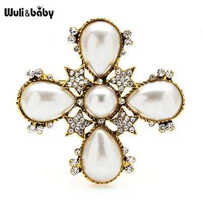 Wuli&baby paljude disainiga ilu lilledega prossid naistele kividest pärlitest prossinõelad ehted kingitused