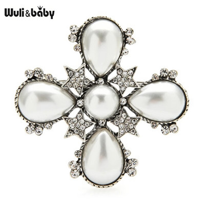 Wuli&baby paljude disainiga ilu lilledega prossid naistele kividest pärlitest prossinõelad ehted kingitused