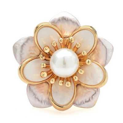 Wuli&baby Camellia Flowers Καρφίτσες Γυναικείες Unisex Δώρα Καρφίτσα Καρφίτσας Γραφείου Φυτά ομορφιάς με 2 χρώματα με σμάλτο Pearl