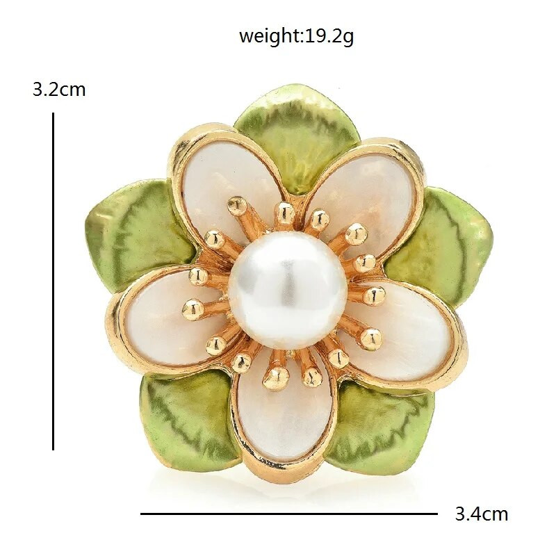 Wuli&baby Camellia Flowers Καρφίτσες Γυναικείες Unisex Δώρα Καρφίτσα Καρφίτσας Γραφείου Φυτά ομορφιάς με 2 χρώματα με σμάλτο Pearl