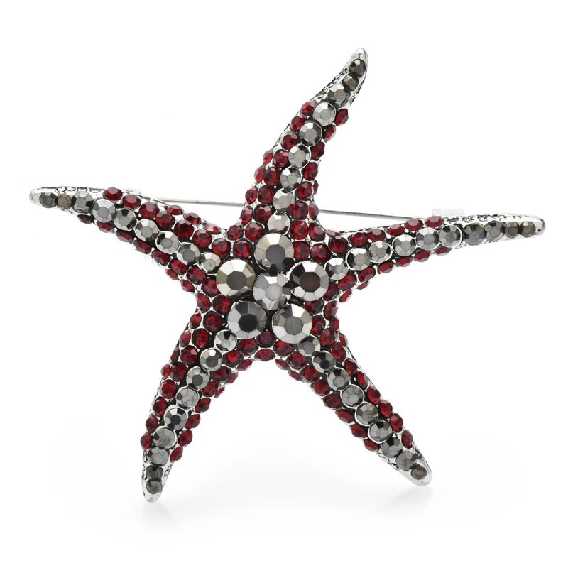 Wuli&baby Broševi sa vještačkim dijamantima Zvjezdane ribice za žene 3-bojne svjetlucave ljepotice Morske zvijezde Broševi Životinjske igle Pokloni