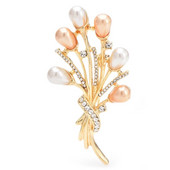 Wuli&baby Pearl gėlių sagės moterims Unisex 2 spalvų gražios puokštės augalai vakarėlis biuro sagės segės Dovanos