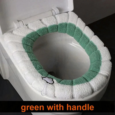 WC-poti istme kate paksendatud plüüs O-tüüpi soe WC-padi Universaalne tualett-poti istmepadi, korduvkasutatav talve-WC-istmepadi