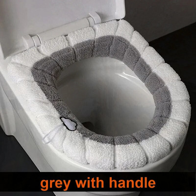 WC-poti istme kate paksendatud plüüs O-tüüpi soe WC-padi Universaalne tualett-poti istmepadi, korduvkasutatav talve-WC-istmepadi