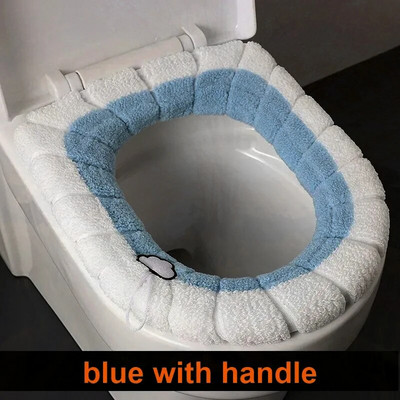 WC-poti istme kate paksendatud plüüs O-tüüpi soe WC-padi Universaalne tualett-poti istmepadi, korduvkasutatav talve-WC-istmepadi