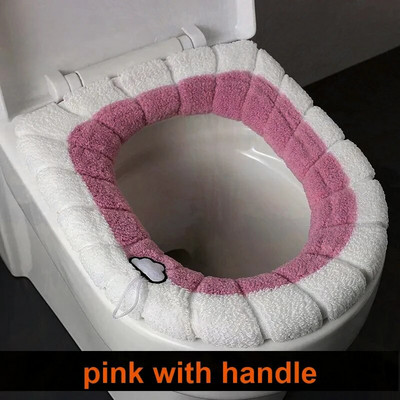WC-poti istme kate paksendatud plüüs O-tüüpi soe WC-padi Universaalne tualett-poti istmepadi, korduvkasutatav talve-WC-istmepadi