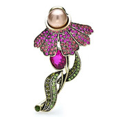 Wuli&baby Vintage sädelevad prossid naistele Unisex 2-värvilised kaunid lilled peokontori prossinõelad Kingitused