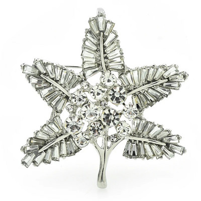 Wuli&baby svjetlucavi broševi s lišćem za žene, uniseks, dvobojni vještački dijamant, javor, biljke, uredski broš, igle, pokloni