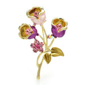 Wuli&baby Valley Lily Flower Καρφίτσες Γυναικείες Unisex Φυτά ομορφιάς με σμάλτο 2 χρωμάτων Δώρα καρφίτσα για πάρτι γραφείου