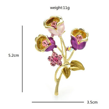 Wuli&baby Valley Lily Flower Καρφίτσες Γυναικείες Unisex Φυτά ομορφιάς με σμάλτο 2 χρωμάτων Δώρα καρφίτσα για πάρτι γραφείου