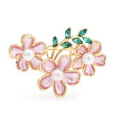 Wuli&baby võluvad lillelised prossid naistele Unisex 2-värvilised emailitud ploomiõie taimed peokontori prossinõelad Kingitused