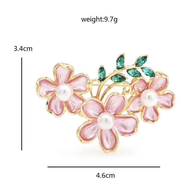 Wuli&baby võluvad lillelised prossid naistele Unisex 2-värvilised emailitud ploomiõie taimed peokontori prossinõelad Kingitused