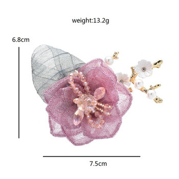Wuli&baby New Cloth Plum Blossom Flower Brooches for Women Unisex 3-color Beauty Flower Office Party Brooch Pin Gifts