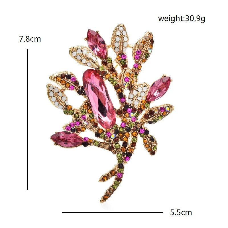 Wuli&baby sjajni kristalni cvjetni broševi za žene Unisex 2-bojni ljepota biljke party uredski broš pribadača darovi