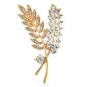 Wuli&baby Όμορφες καρφίτσες σίτου για γυναίκες Unisex 2χρωμα φυτά με στρας Δώρα καρφίτσα γραφείου για πάρτι