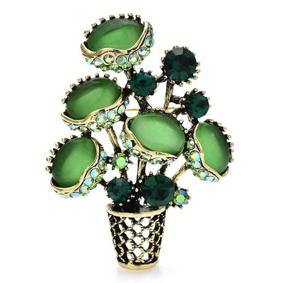 Wuli&baby Opal-lillega prossid naistele 2-värvilised vintage kivist uue disainiga lillepeo kontoriprossid, kingitused