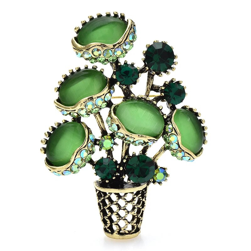 Wuli&baby Opal-lillega prossid naistele 2-värvilised vintage kivist uue disainiga lillepeo kontoriprossid, kingitused